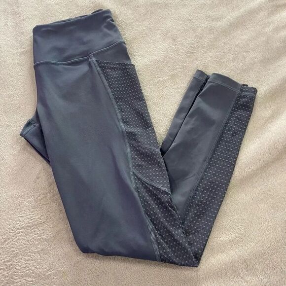Victoria Sport Knockout Blue Gray Mesh Athletic Leggings Size M - Picture 2 of 13